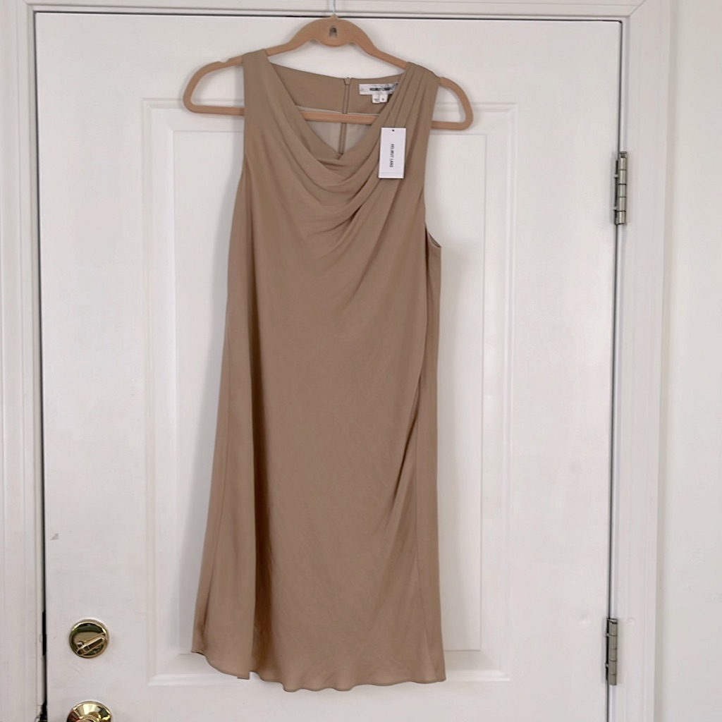 New With Tags $360 Taupe Helmut Lang Dress Made In Usa